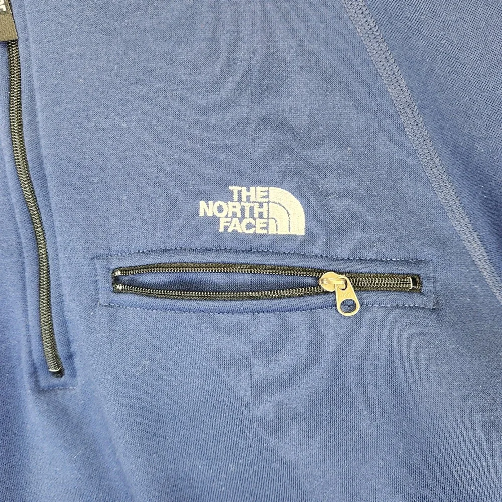 The North Face Mens UltraWick Quarter Zip Pullover Navy Blue Medium‎ Pocket